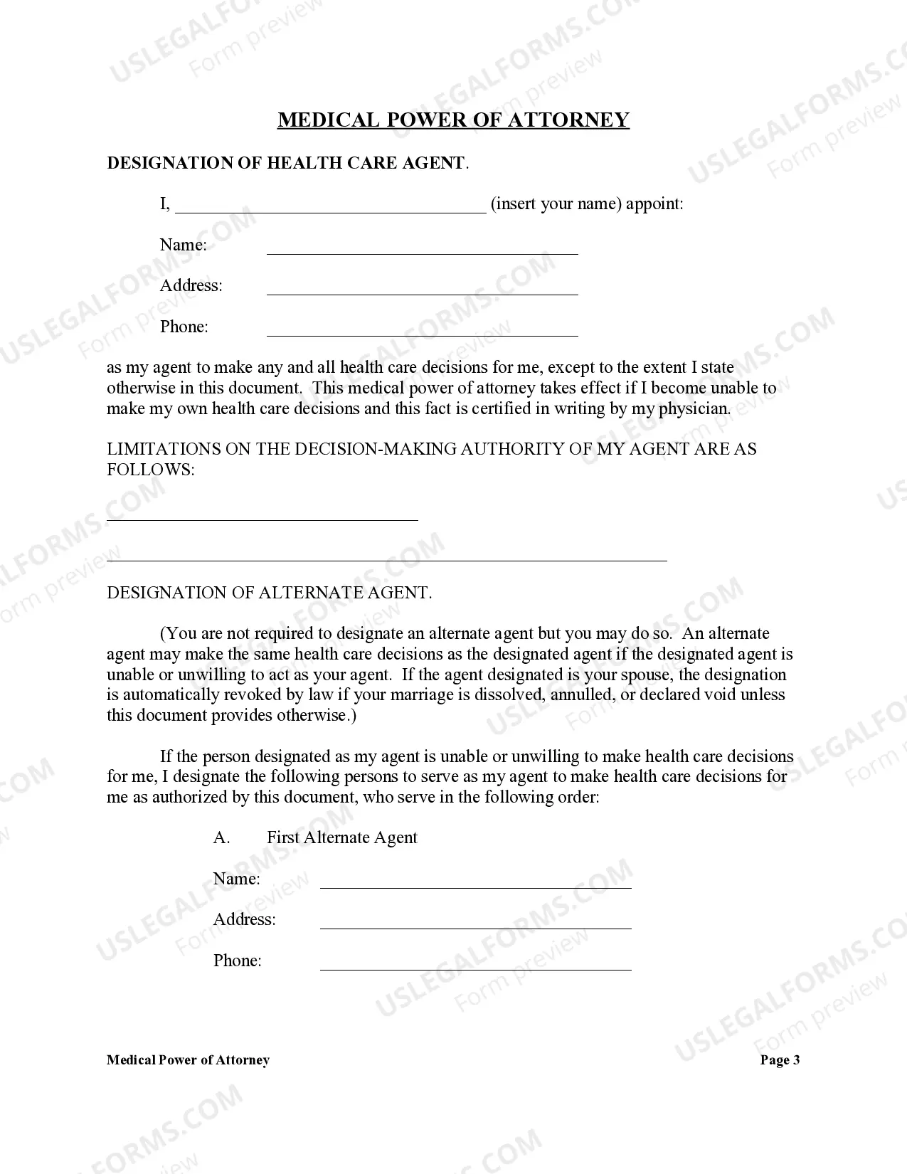 Preview Statutory General Power of Attorney for Health Care