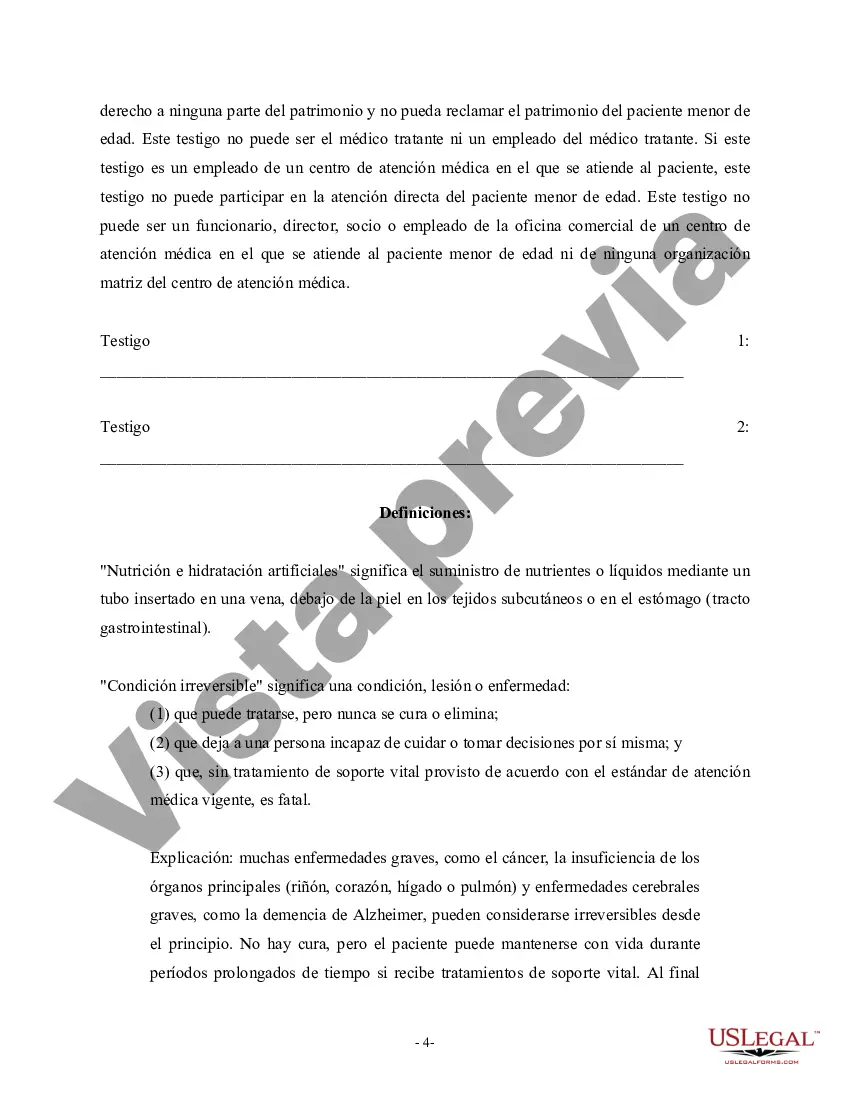 Preview Directiva para médicos en nombre de un menor