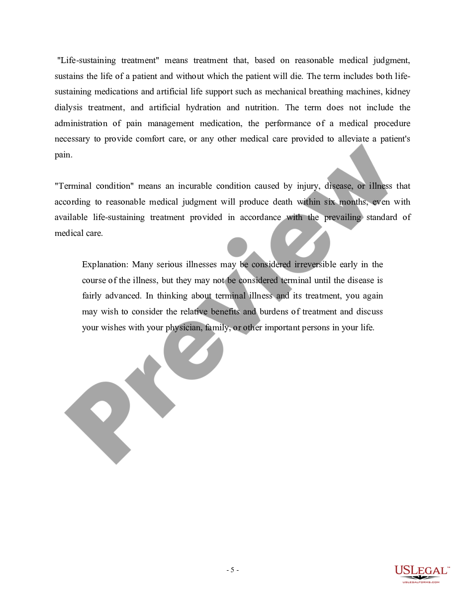page 4 Directive to Physicians on Behalf of a Minor preview