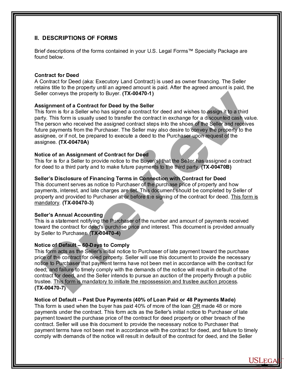 page 2 Contract for Deed Package preview