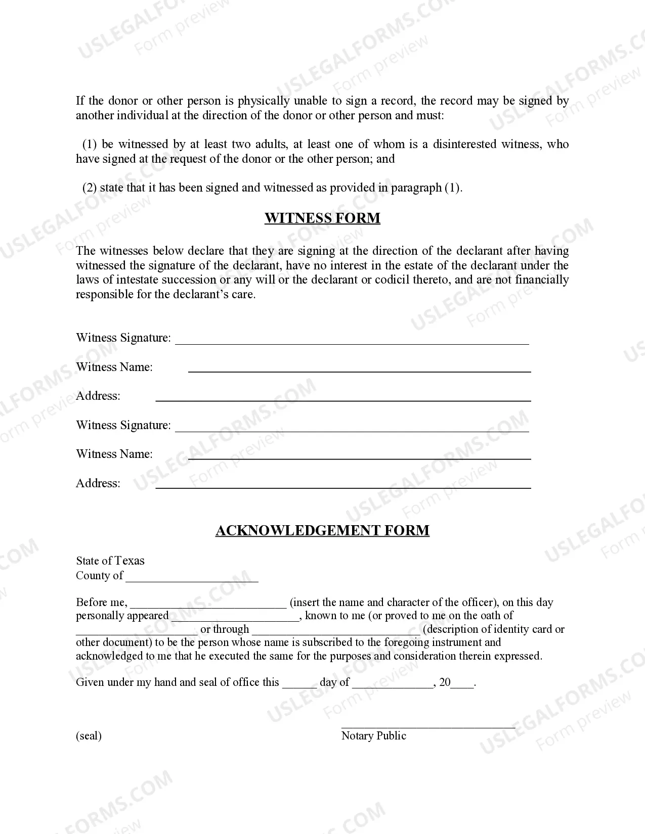 Preview Revised Uniform Anatomical Gift Act Donation