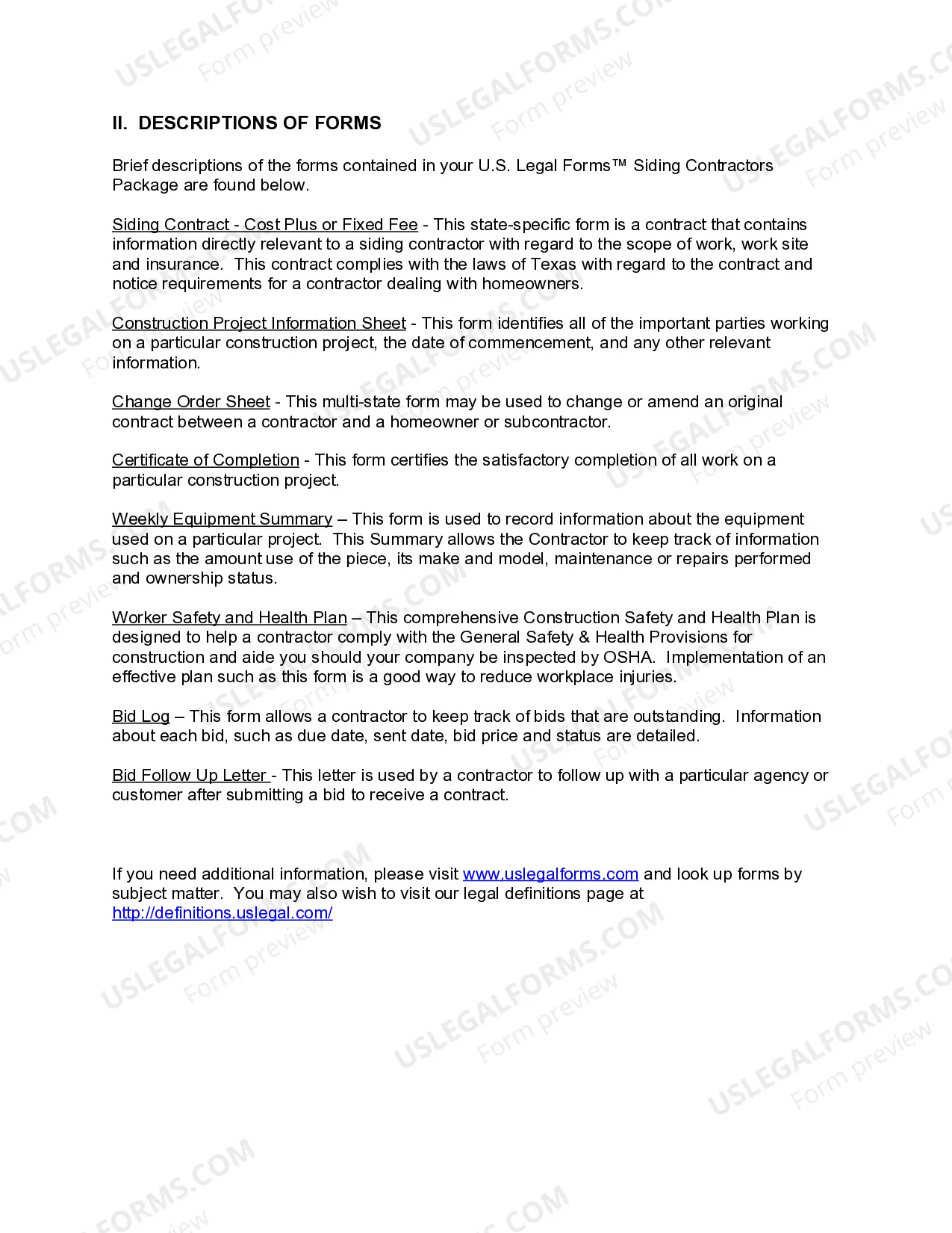 Preview Texas Siding Contractor Package