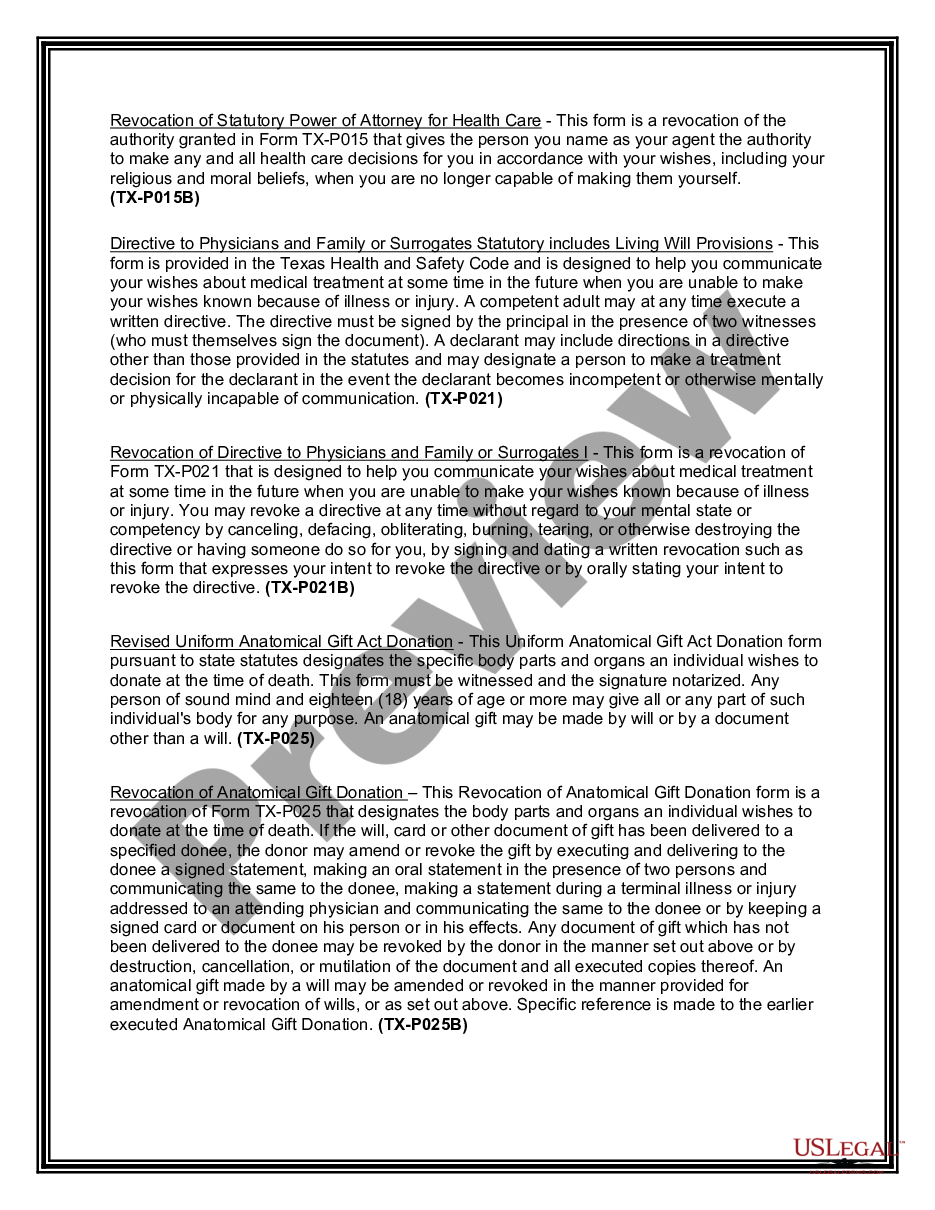 page 2 Living Wills and Health Care Package preview