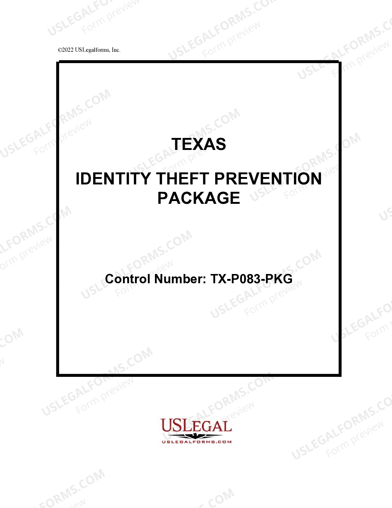 Texas Identity Theft Prevention Package Texas Identity US Legal Forms
