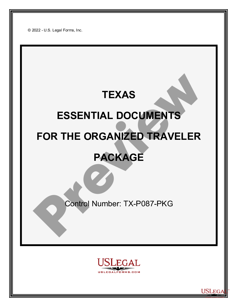 page 0 Essential Documents for the Organized Traveler Package preview