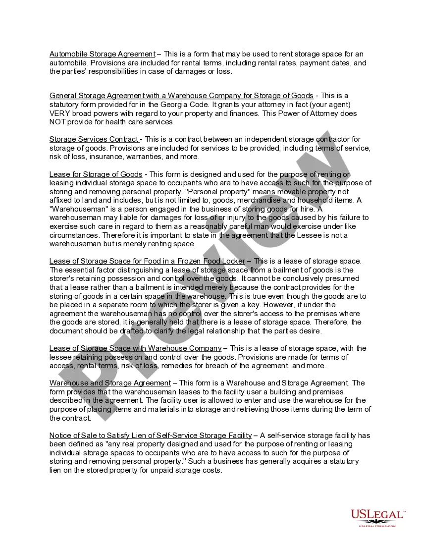 Preview Texas Storage Business Package