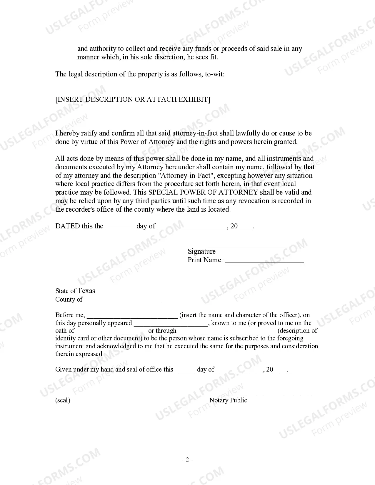 Preview Special or Limited Power of Attorney for Real Estate Sales Transaction By Seller