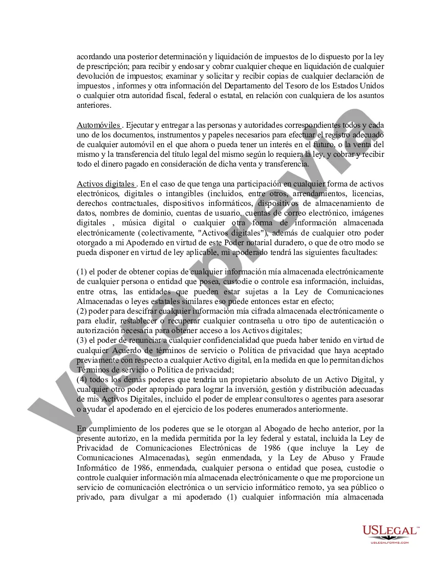 Preview Poder notarial limitado en el que se especifican poderes con ejemplos de poderes incluidos