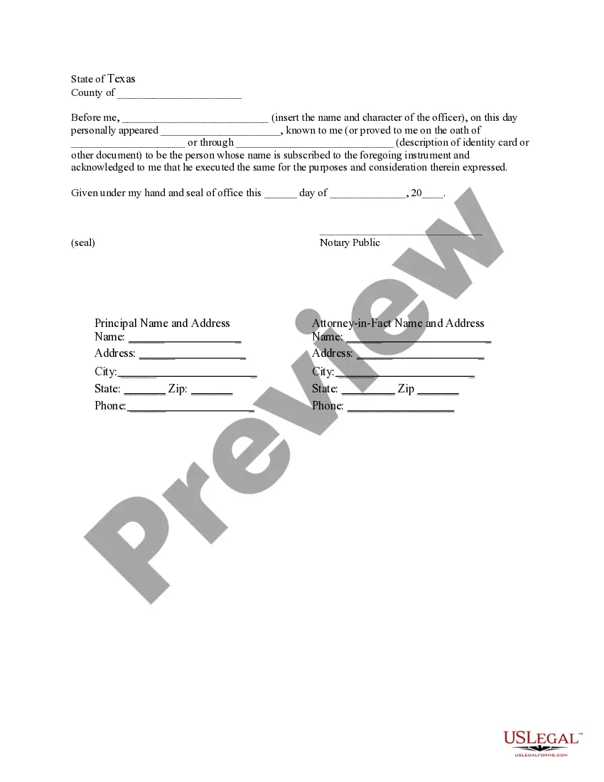 Preview Limited Power of Attorney where you Specify Powers with Sample Powers Included