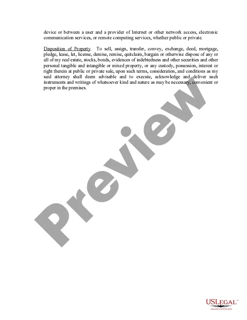 Preview Limited Power of Attorney where you Specify Powers with Sample Powers Included