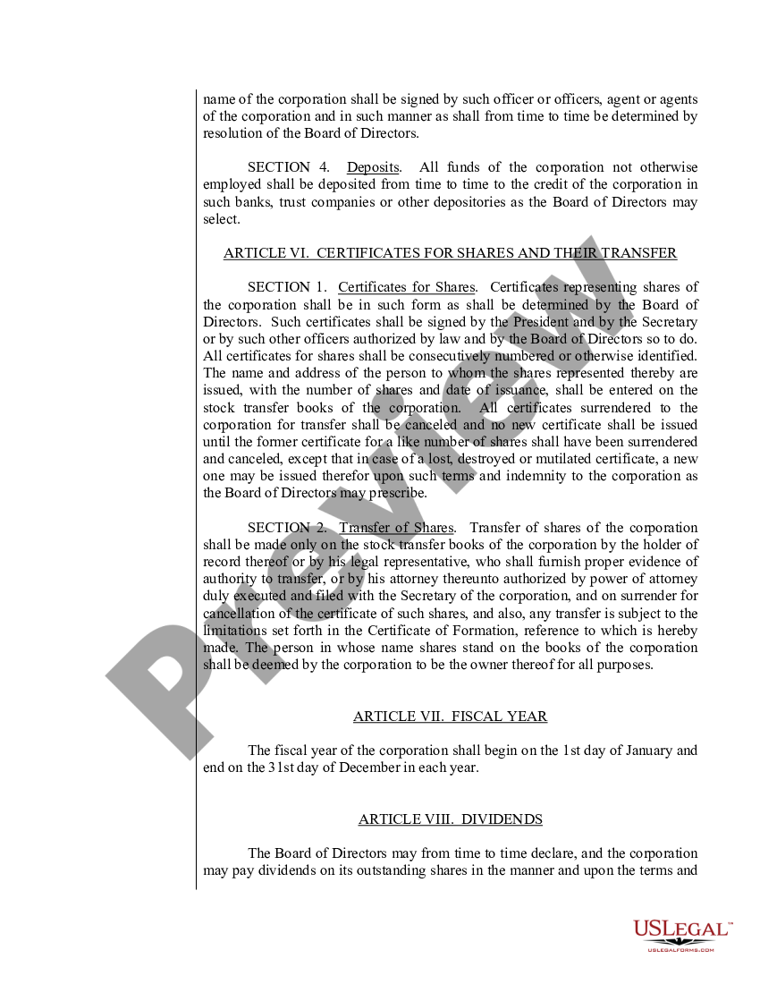 Texas Llc Bylaws Template 5022