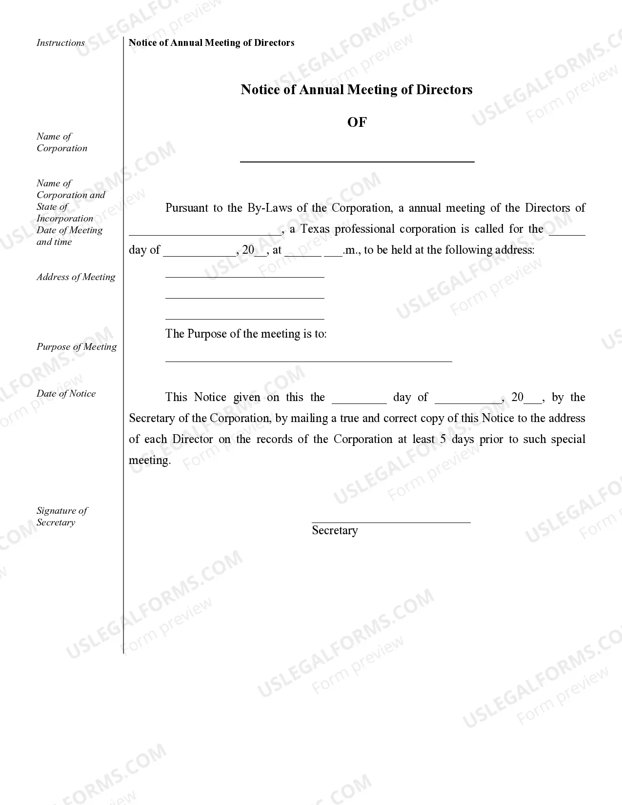 Preview Sample Corporate Records for a Texas Professional Corporation