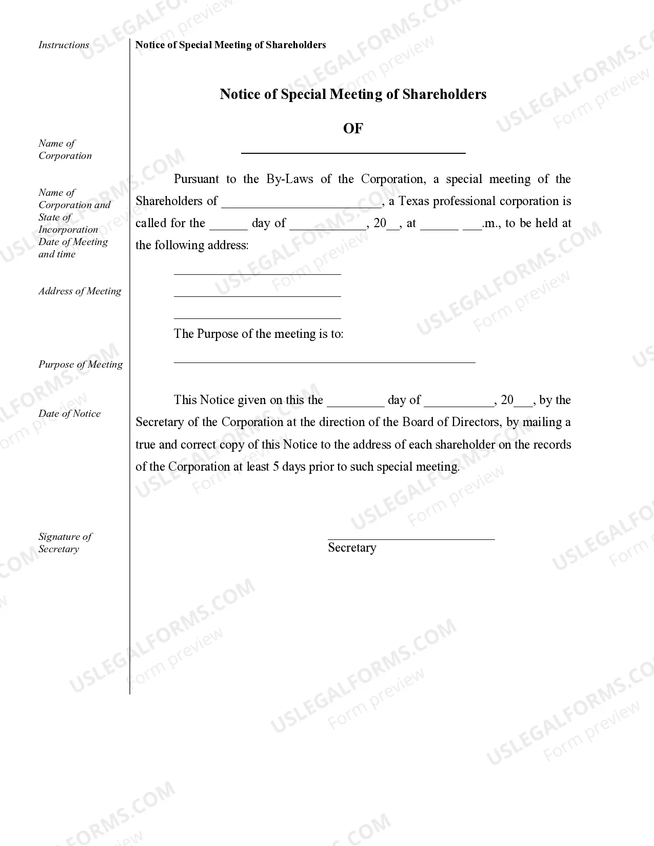 Preview Sample Corporate Records for a Texas Professional Corporation