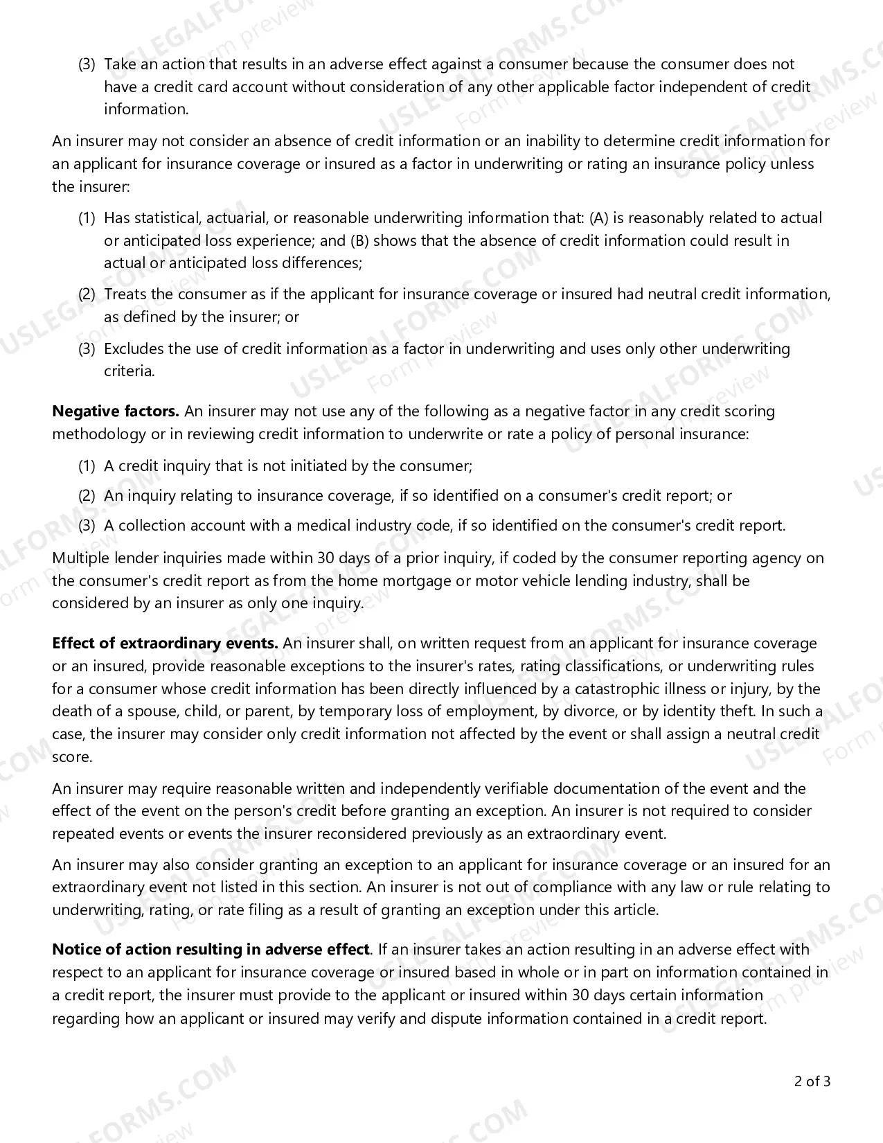 Preview Use of Credit Information Disclosure