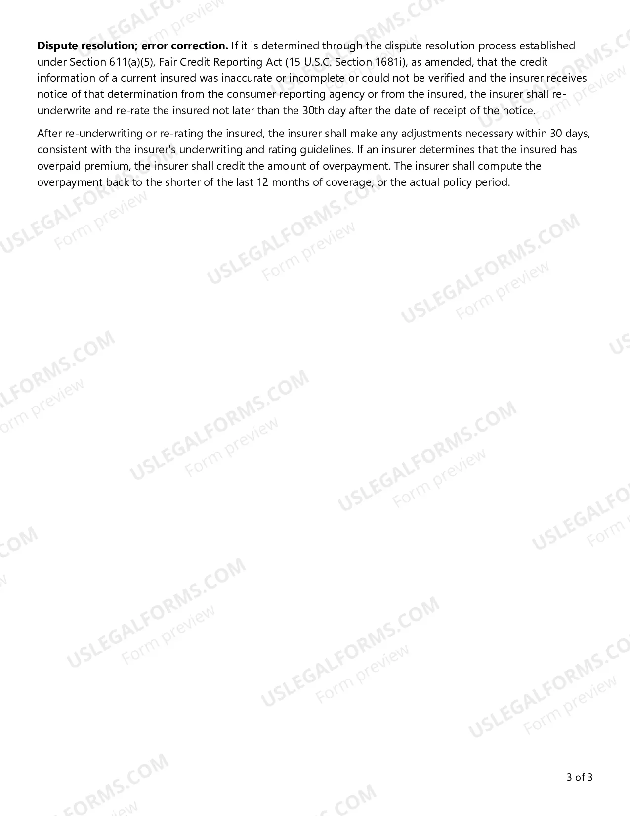 Preview Use of Credit Information Disclosure