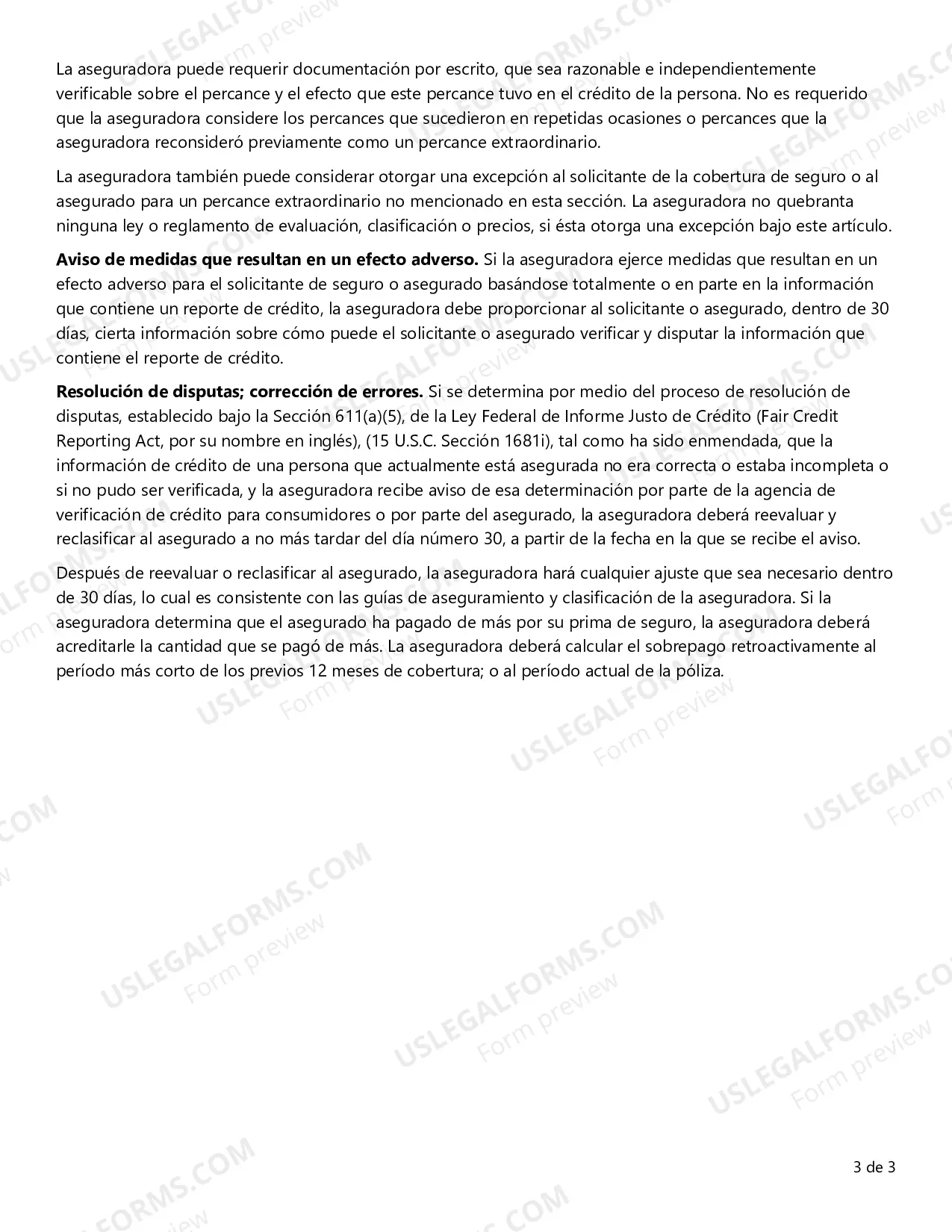 Preview El Declaracion de Divulgacion del Uso de Informacion de Credito