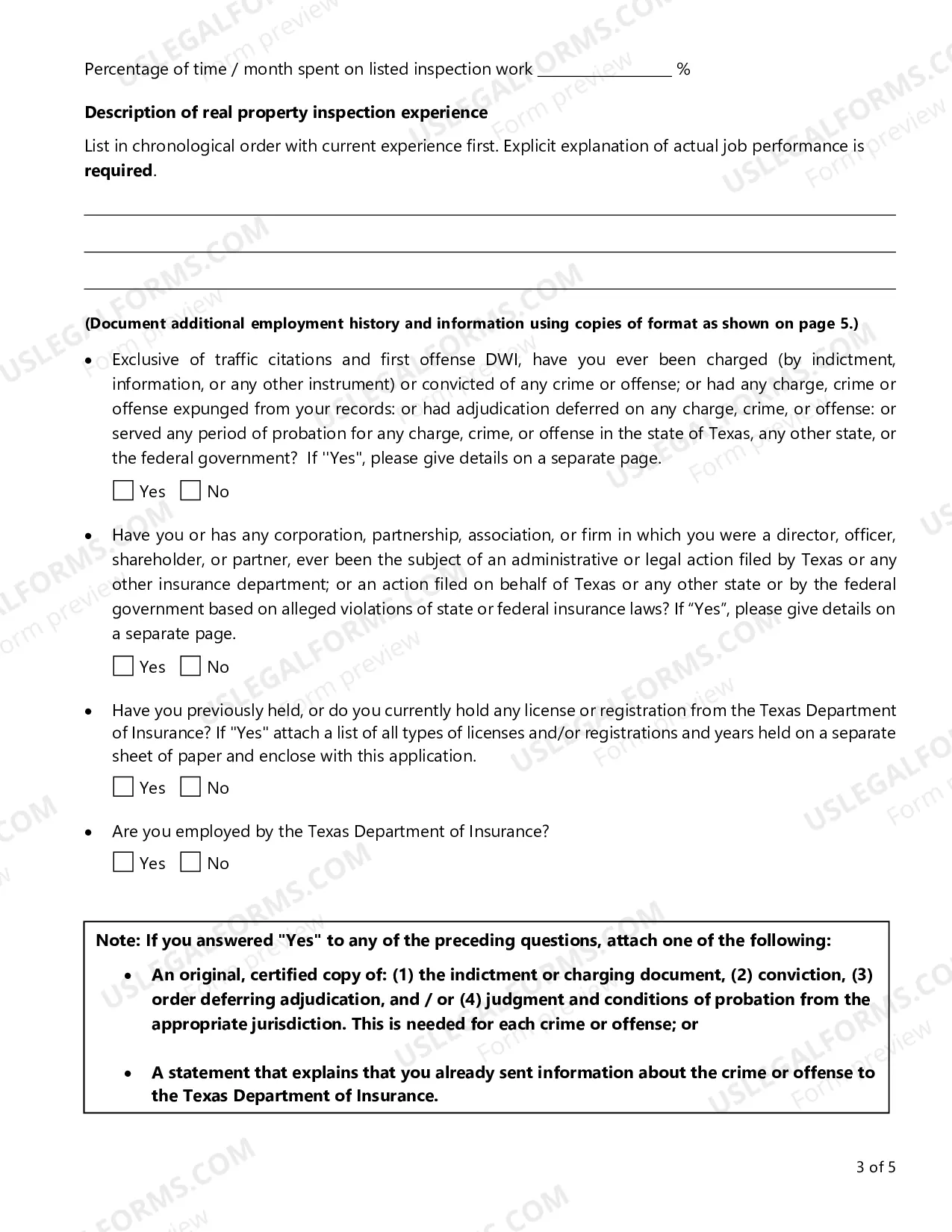 Preview VIP Application for Residential Property Inspector License/Certificate