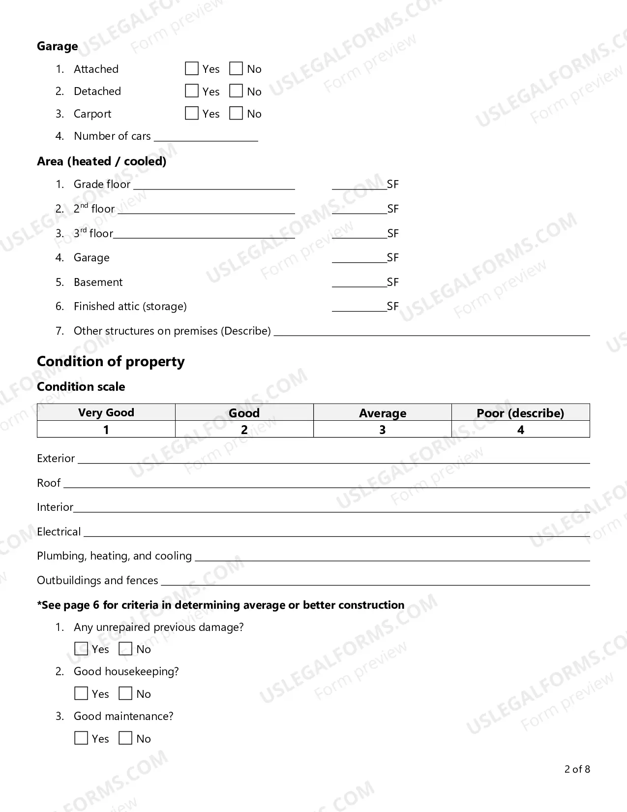 Preview Residential Property Condition Evaluation Report (VIP2)