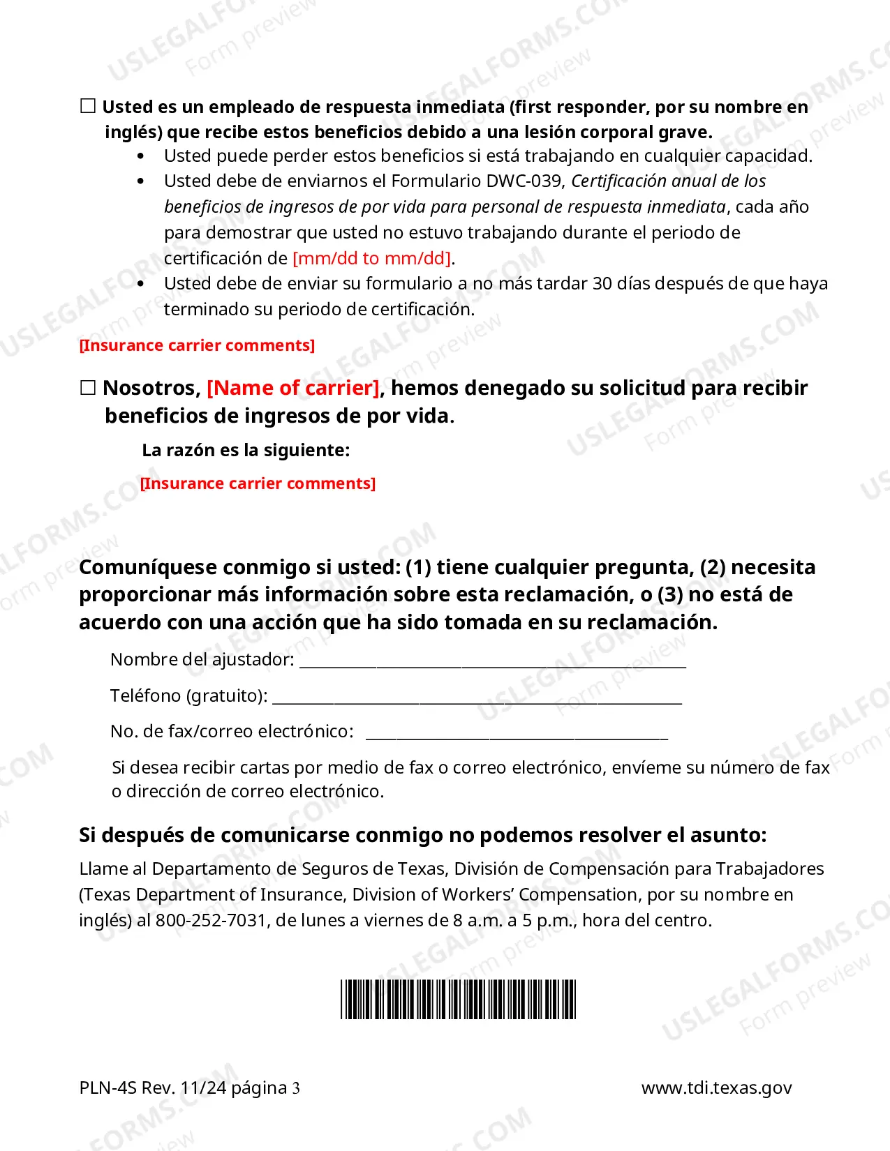 Preview Notice Regarding Eligibility for Lifetime Income Benefits