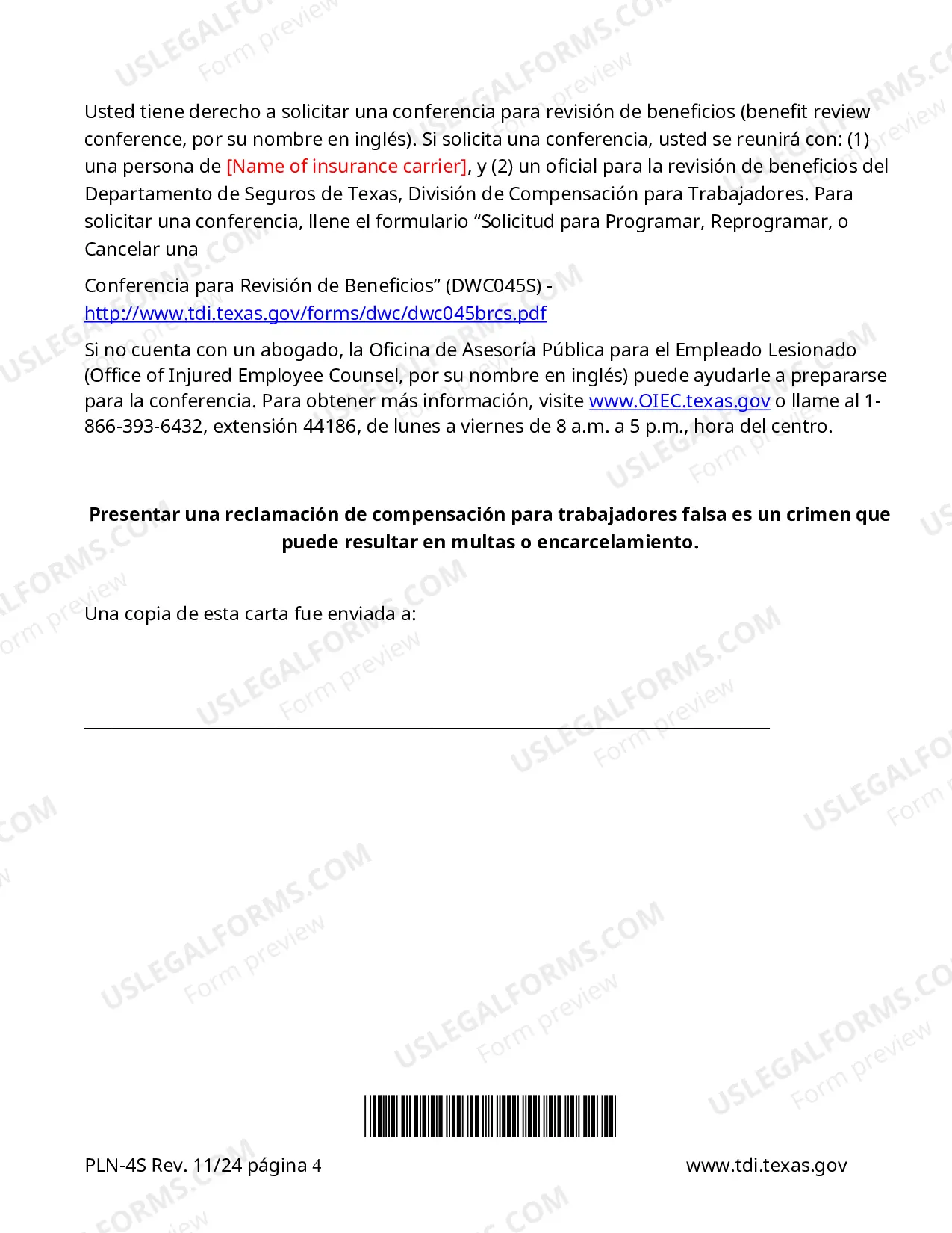 Preview Notice Regarding Eligibility for Lifetime Income Benefits