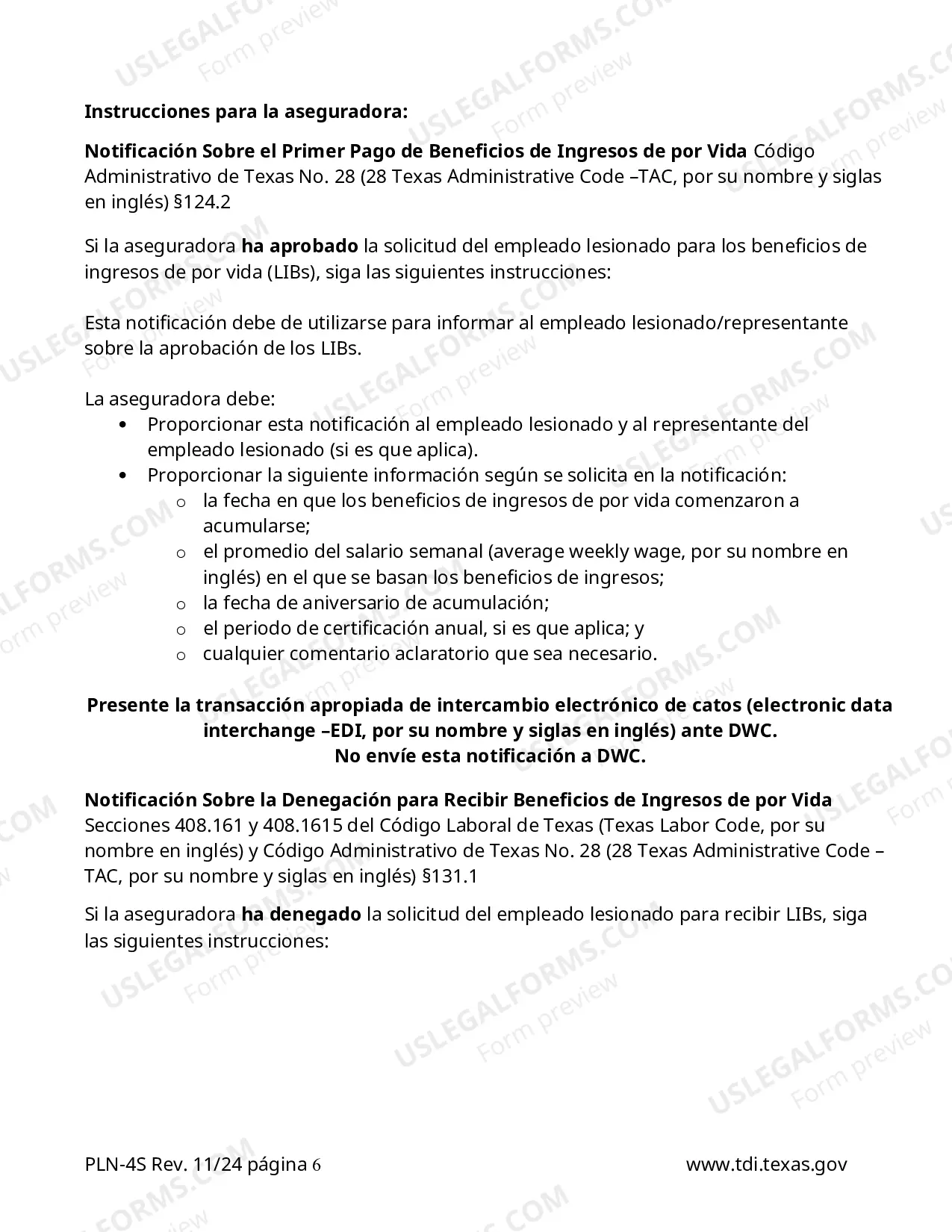 Preview Notice Regarding Eligibility for Lifetime Income Benefits
