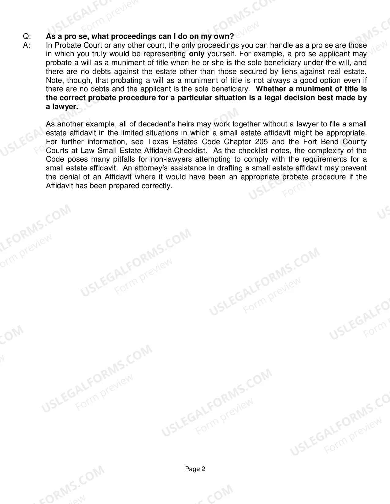 Preview Court Policy Regarding Pro Se Applicants