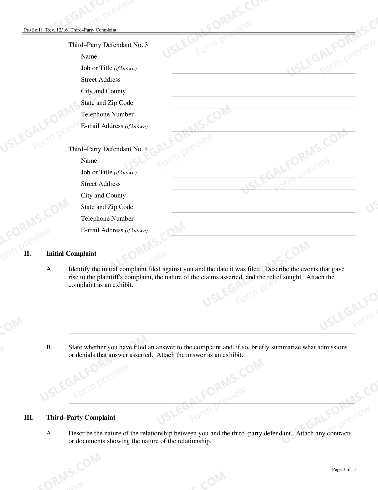 Preview Third Party Complaint