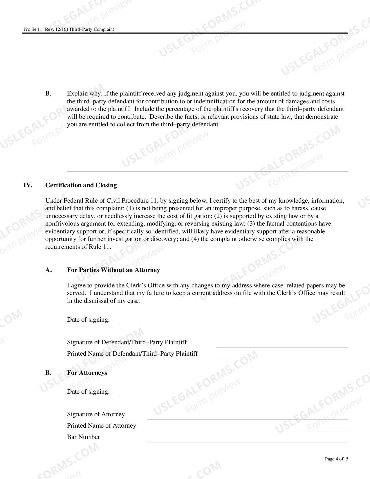 Preview Third Party Complaint