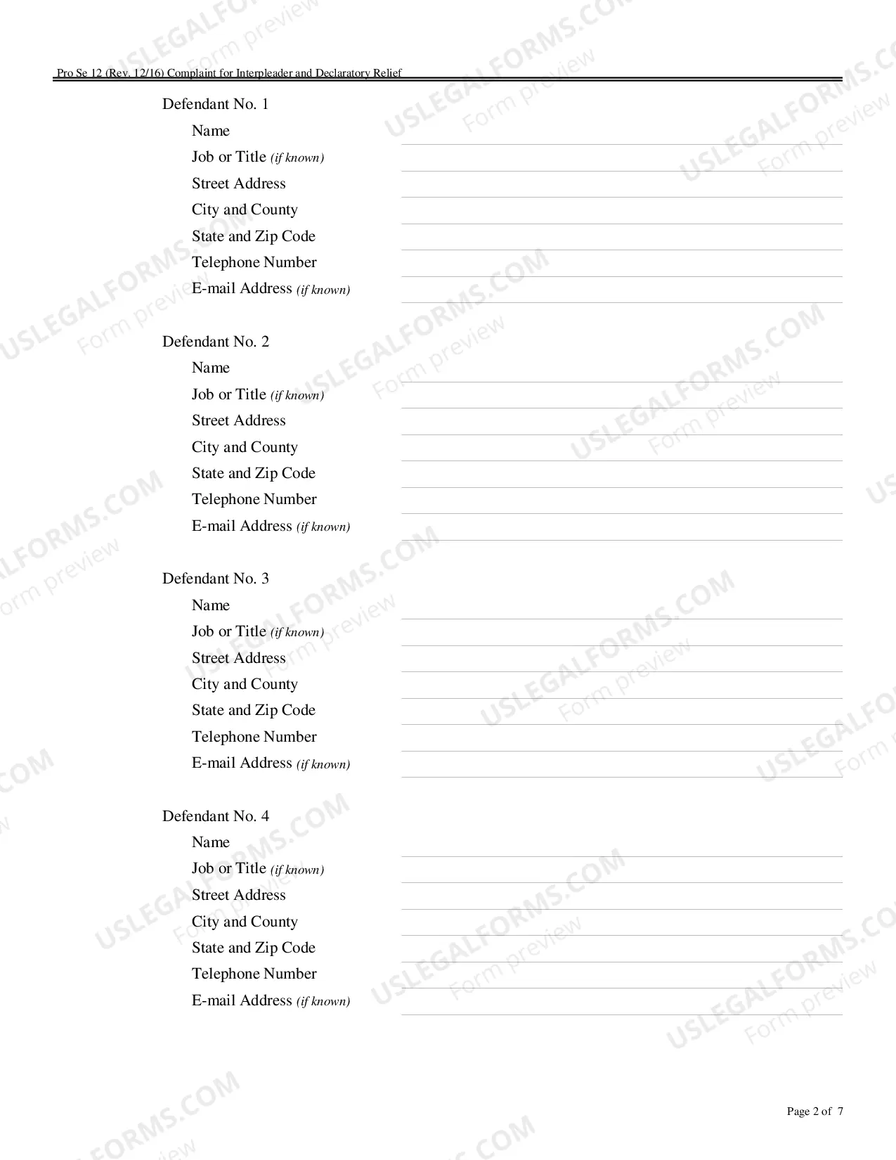 Preview Complaint for Interpleader and Declaratory Relief