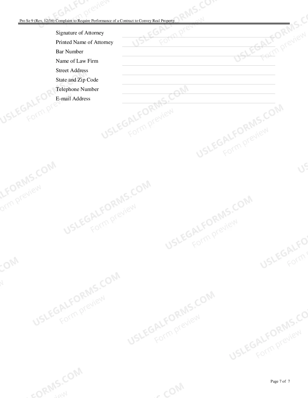 Preview Complaint for Specific Performance or Damages Based on a Contract to Convey Real Property