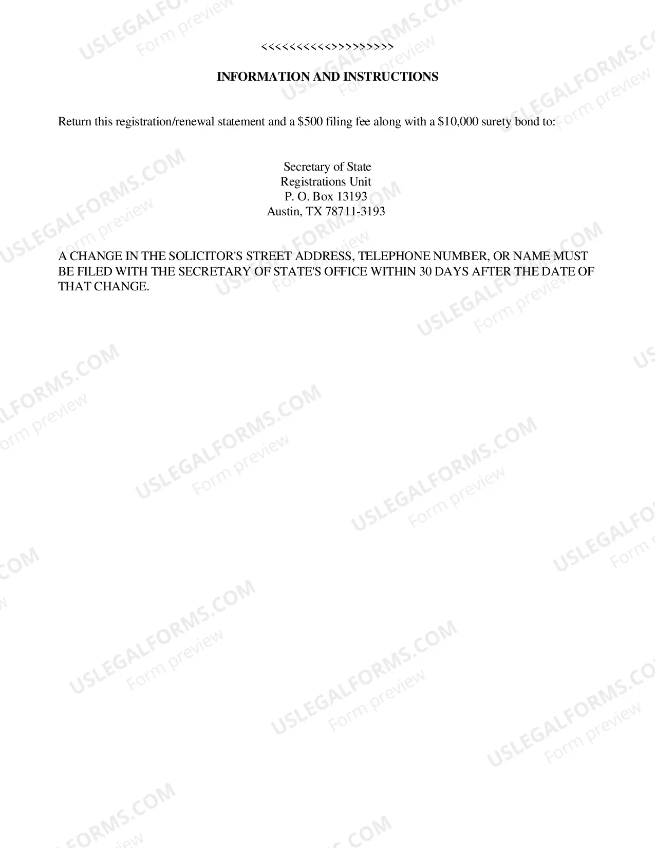 Preview Public Safety Organization Solicitors Registration Statement
