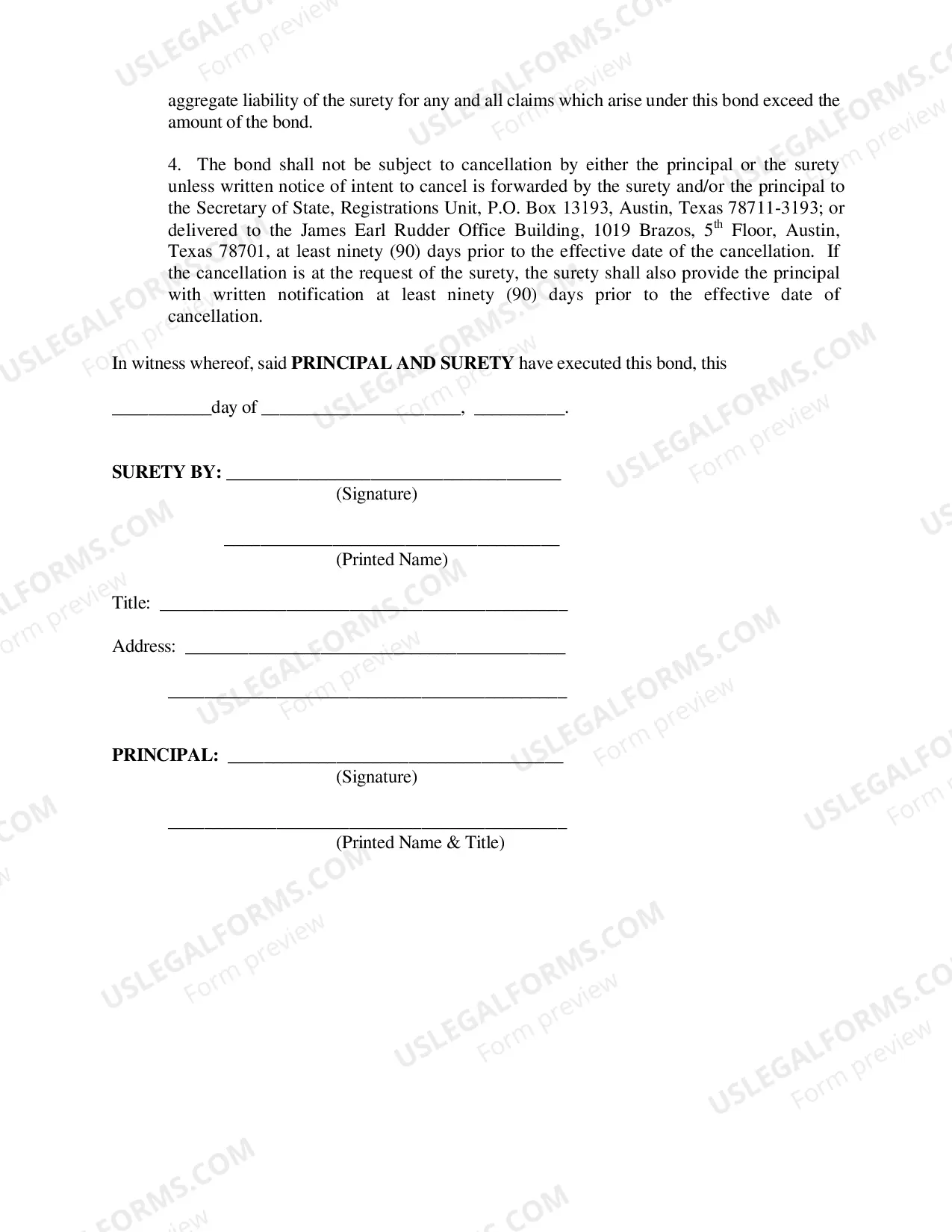 Preview Public Safety Organization Solicitors Bond