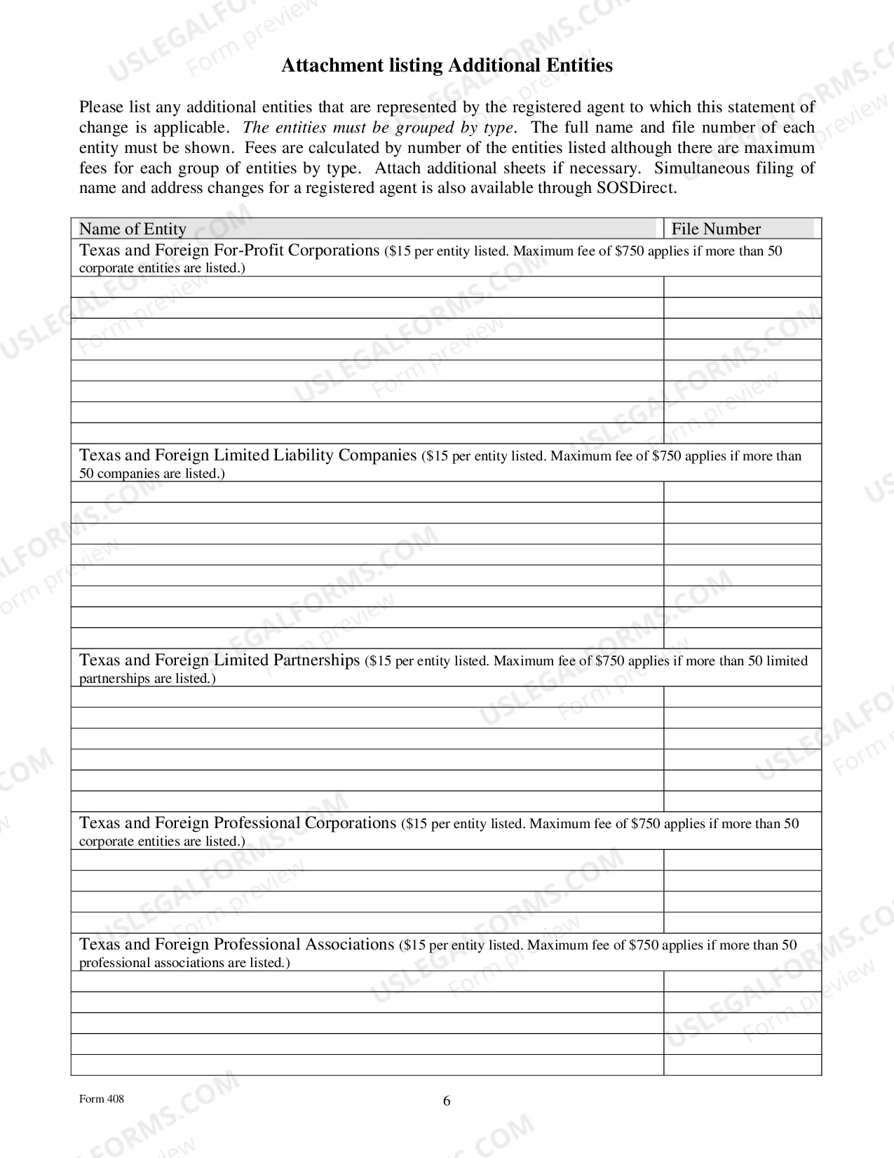 Preview Texas Change of Registered Agent or Address Change, or Resignation