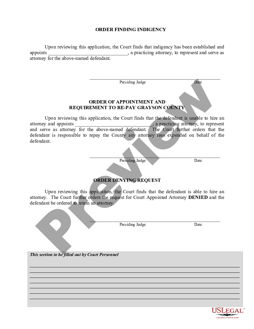 Texas Affidavit Of Indigency Us Legal Forms 4520