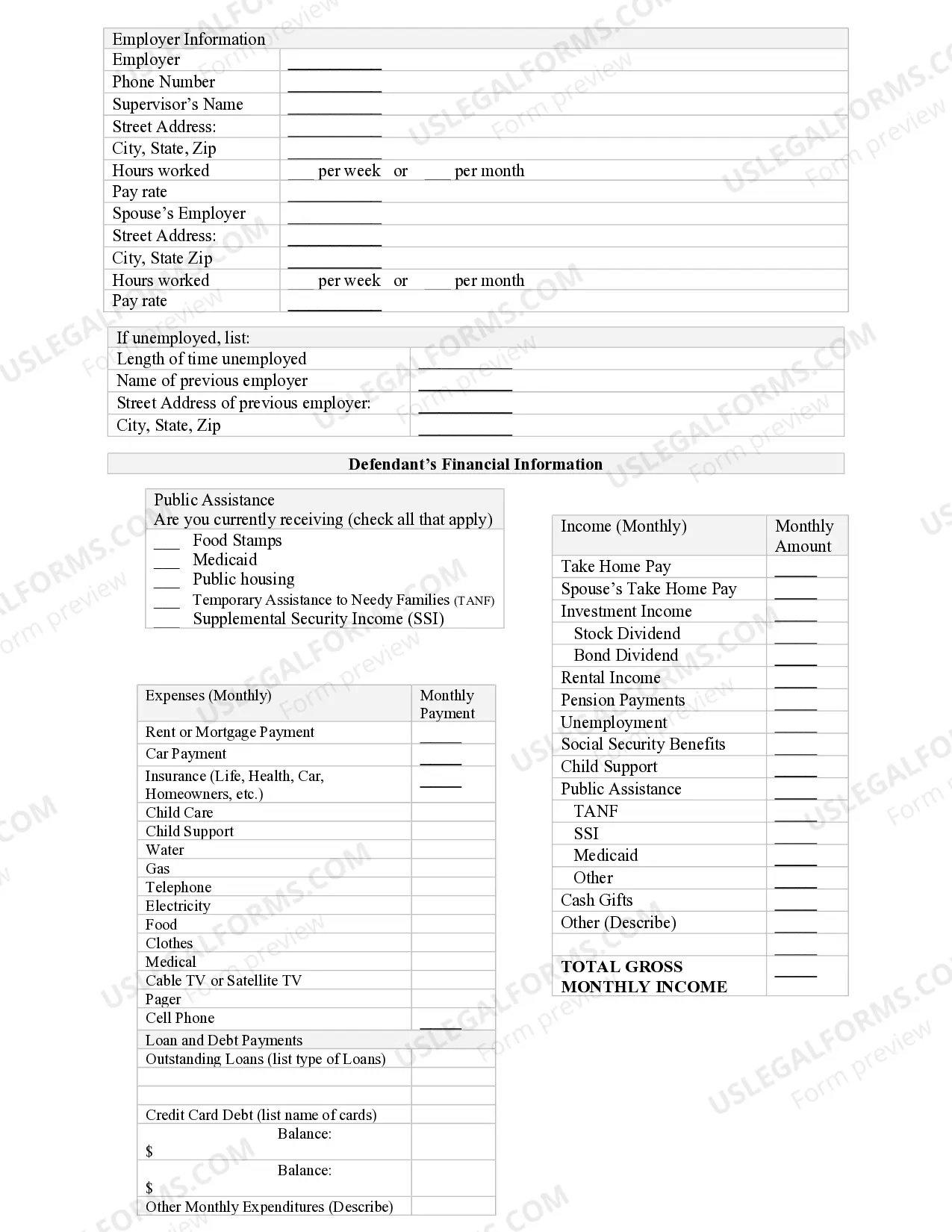 Preview Affidavit of Indigence