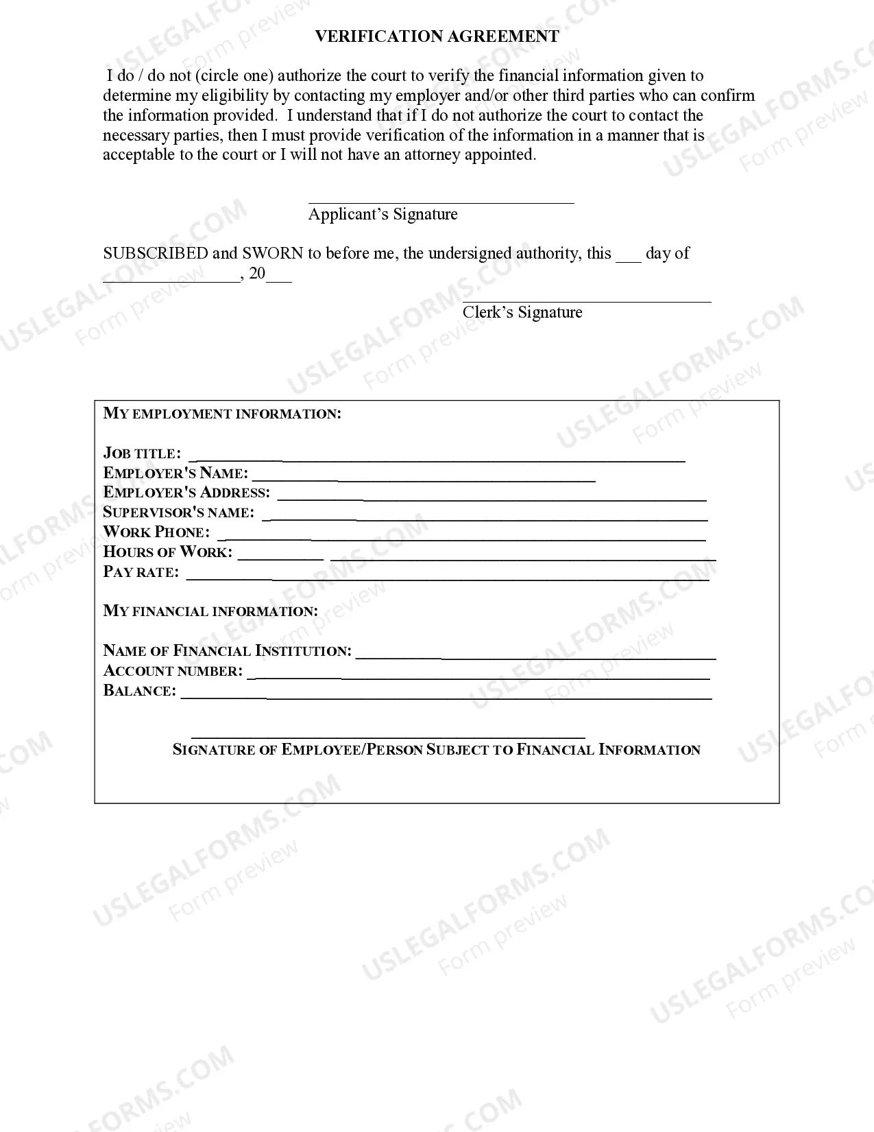 Preview Affidavit of Indigence