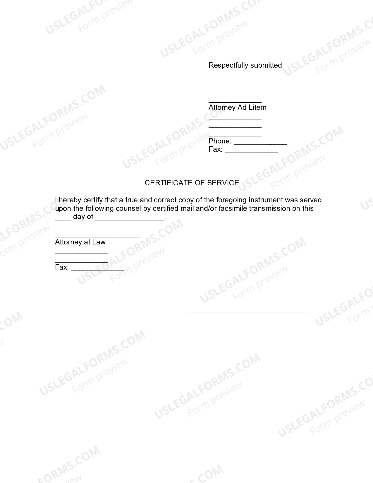 Preview Report of Attorney Ad Litem in Heirship Proceeding