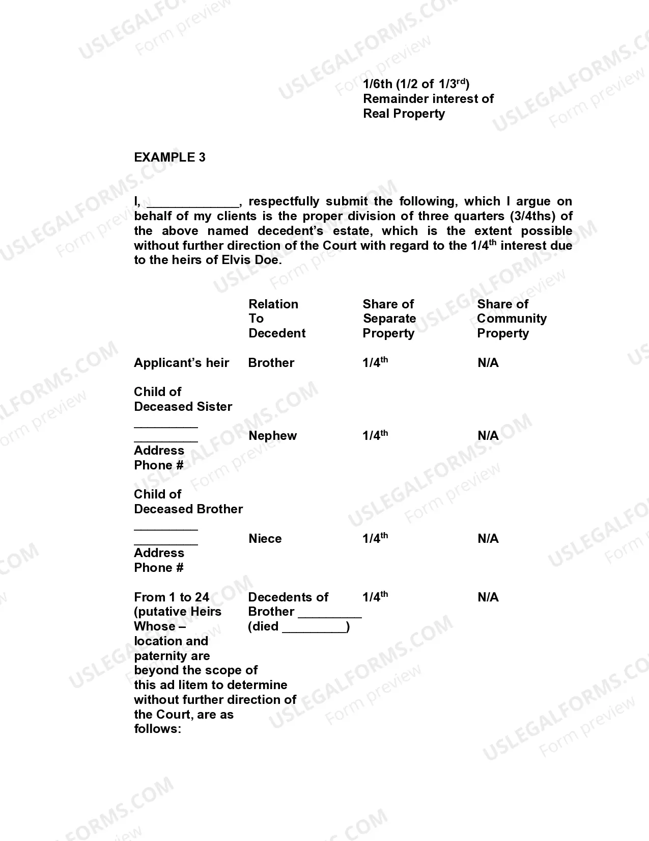 Preview Report of Attorney Ad Litem in Heirship Proceeding