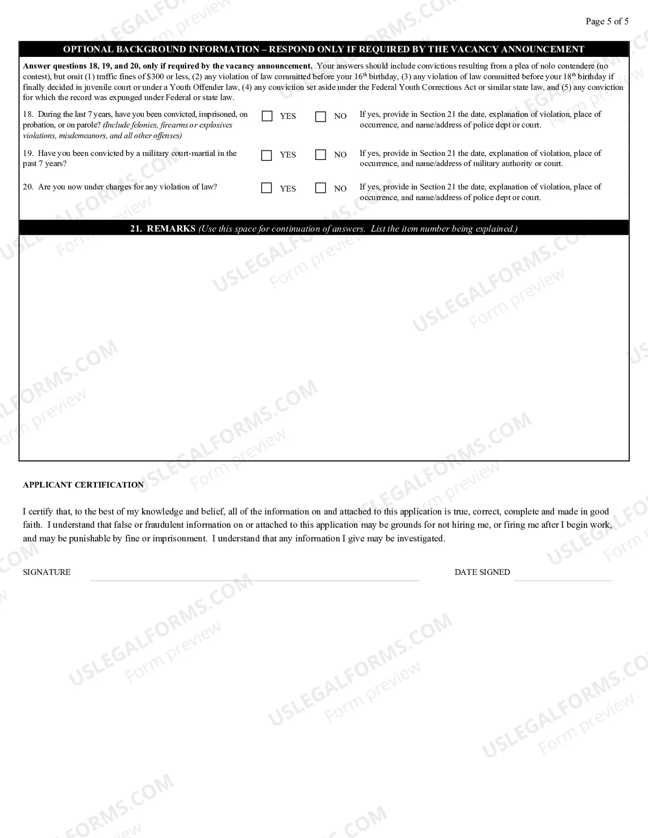 Preview Application for Judicial Branch Federal Employment