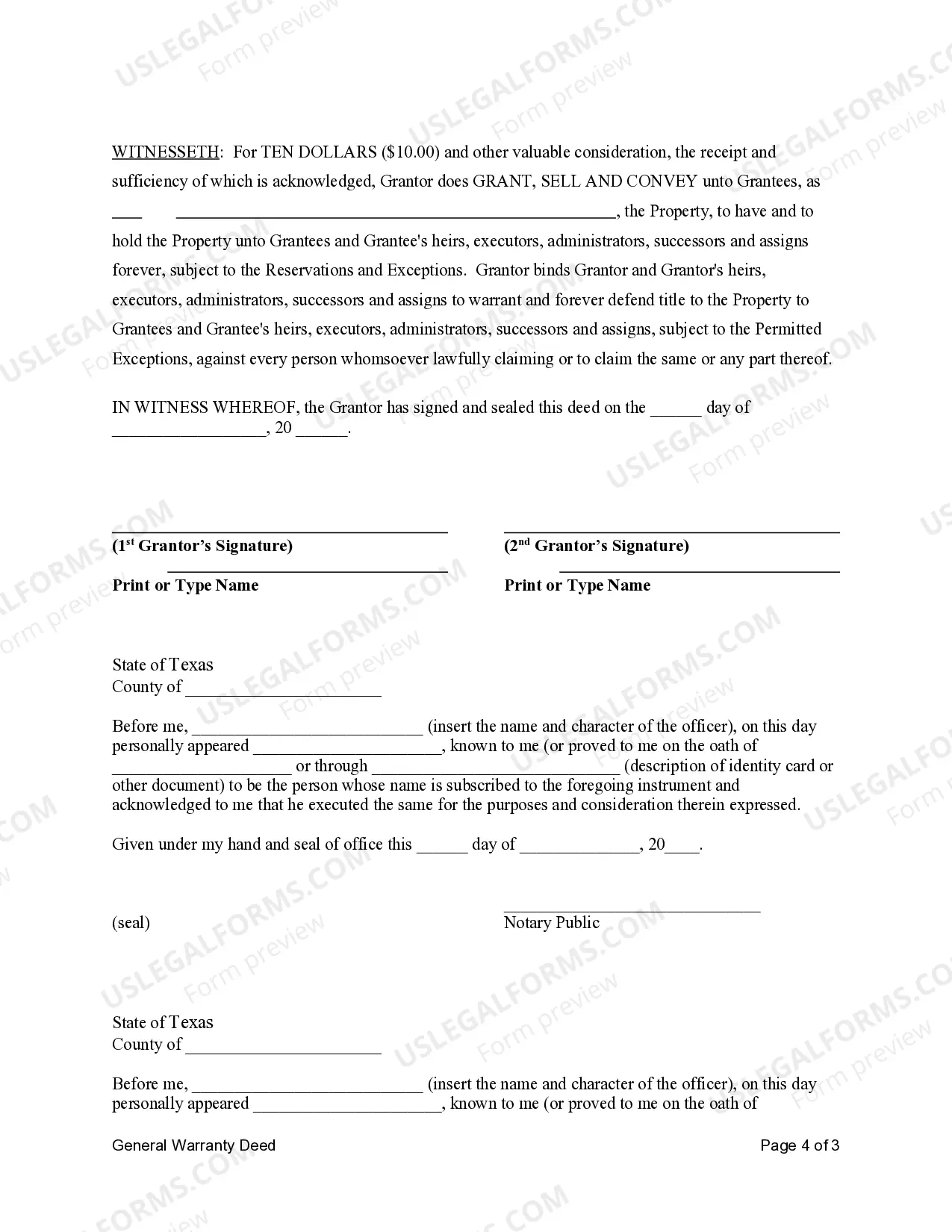 Preview Warranty Deed for Parents to Child with Reservation of Life Estate