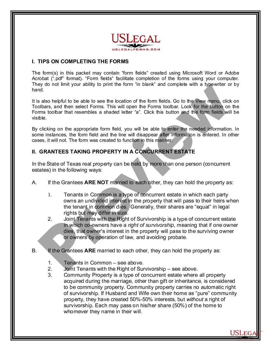 page 1 Warranty Deed for Community Property to Joint Tenancy preview