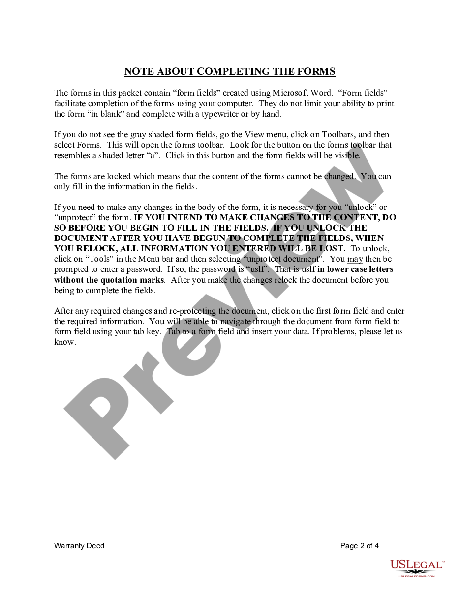 page 1 Warranty Deed for Three Individuals to One Individual with Reserved Life Estates preview