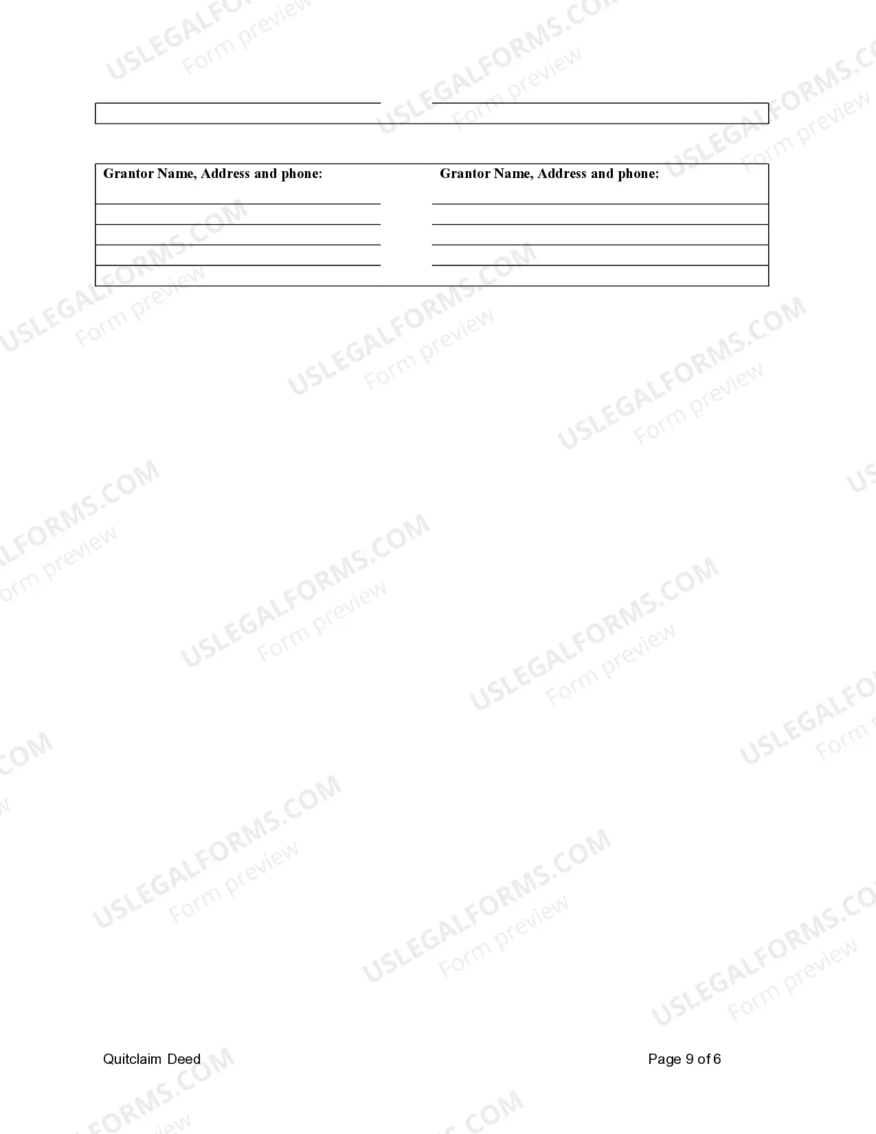 Preview Quitclaim Deed for Four Grantors to an Individual