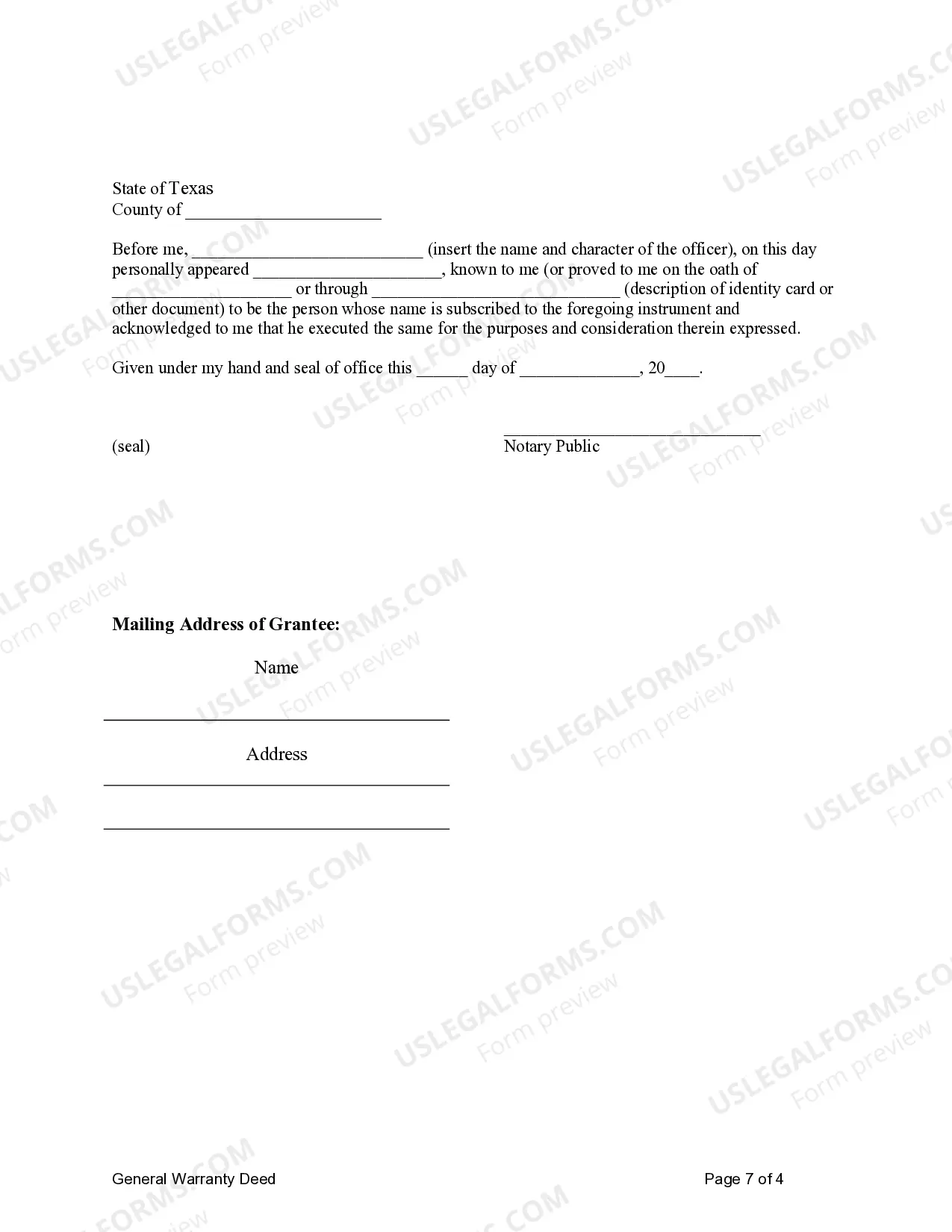 Preview General Warranty Deed for Three Individuals to Limited Partnership