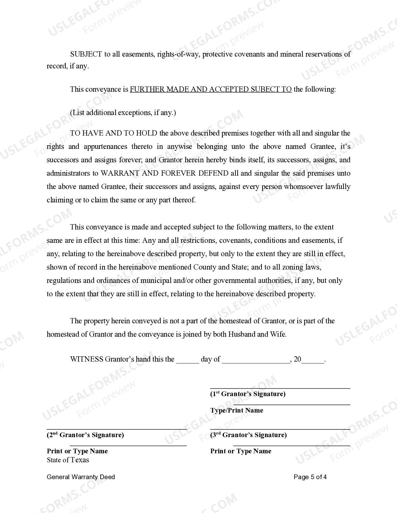 Preview General Warranty Deed for Husband and Wife and Individual to Husband and Wife