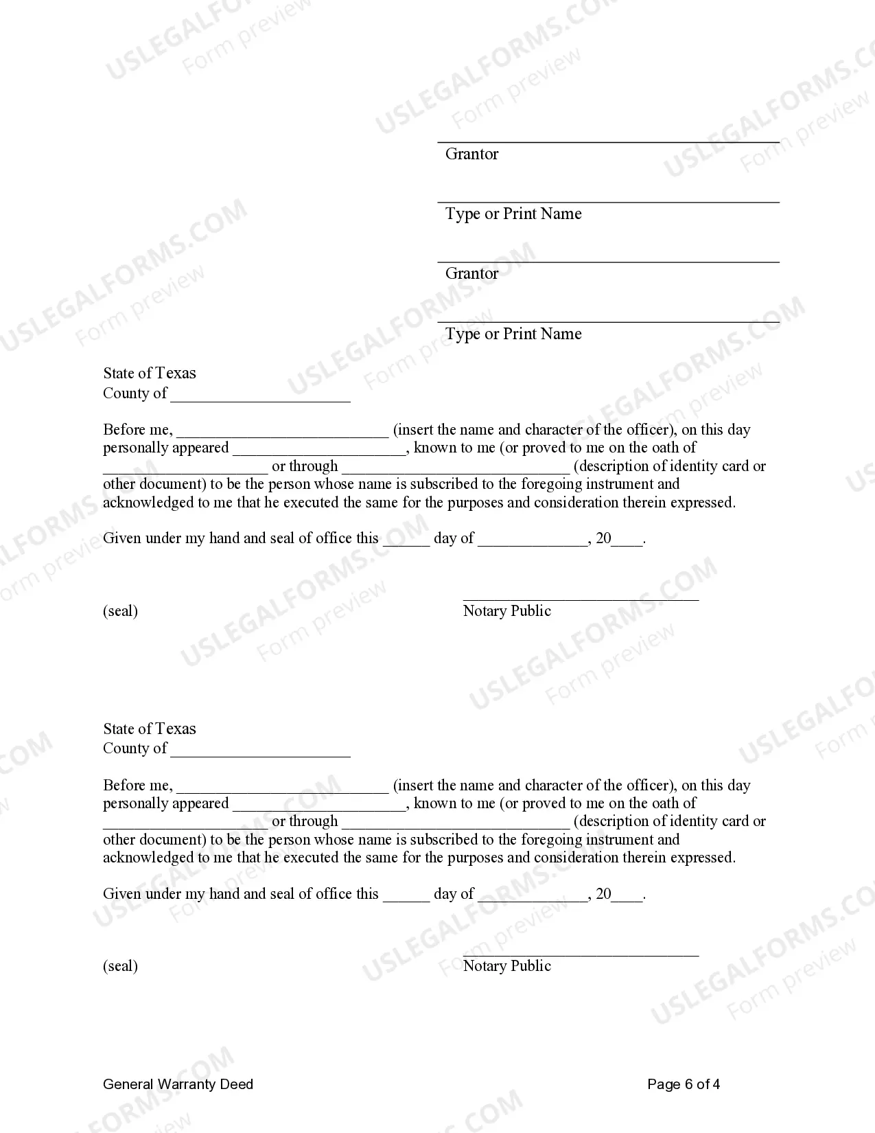 Preview General Warranty Deed for Individuals to a Trust