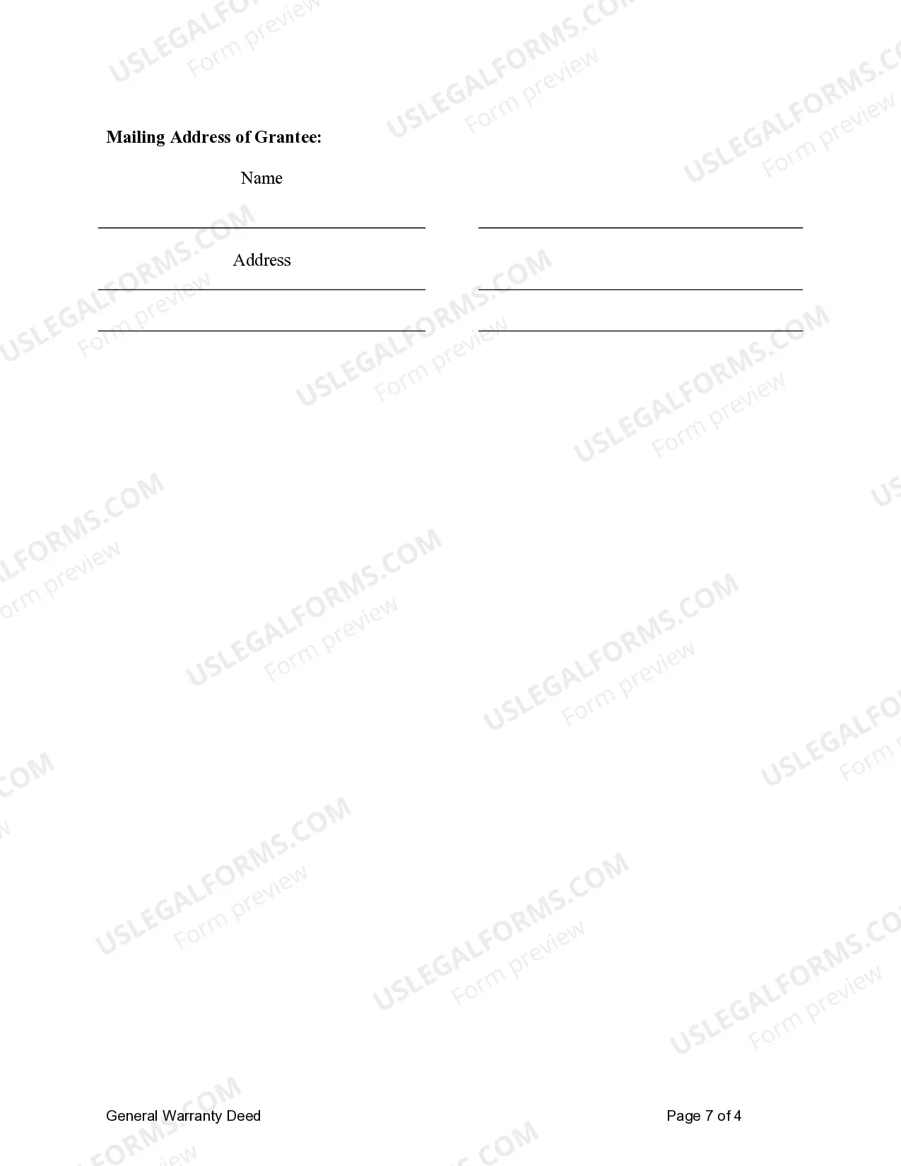 Preview General Warranty Deed for Individuals to a Trust