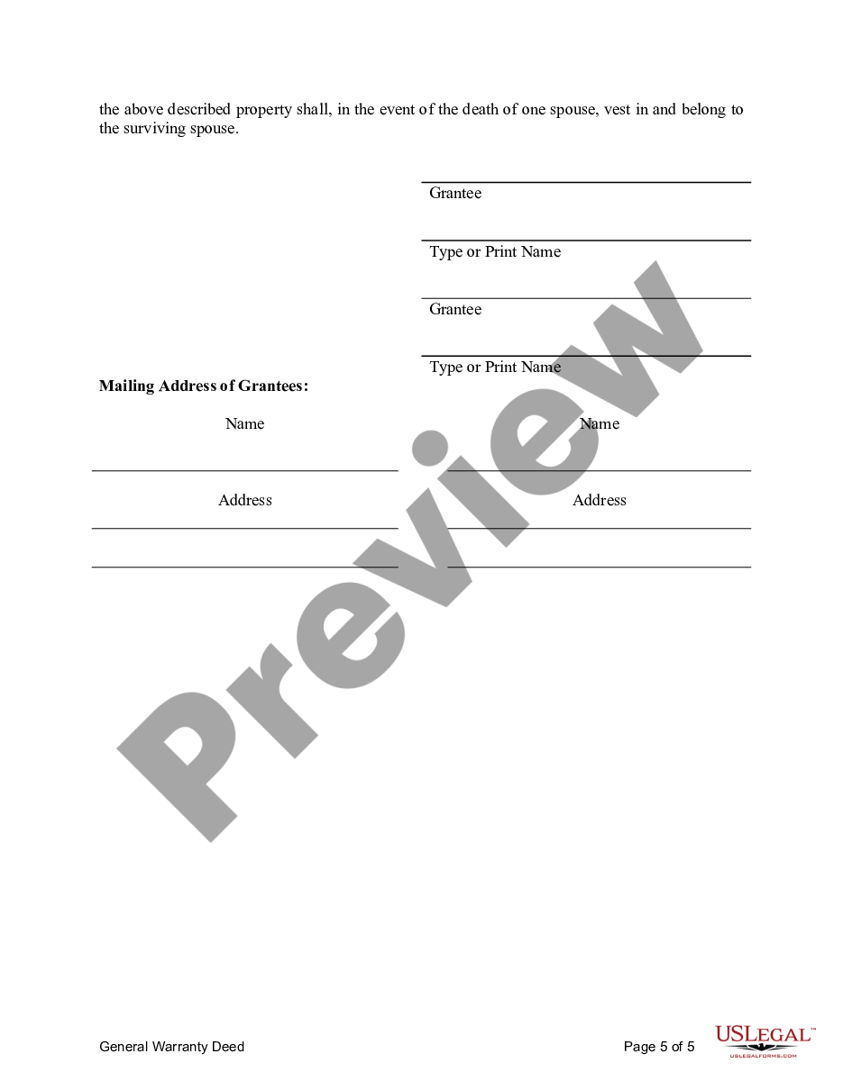 page 7 General Warranty Deed for Two Individuals to Husband and Wife with Vendor's Lien preview