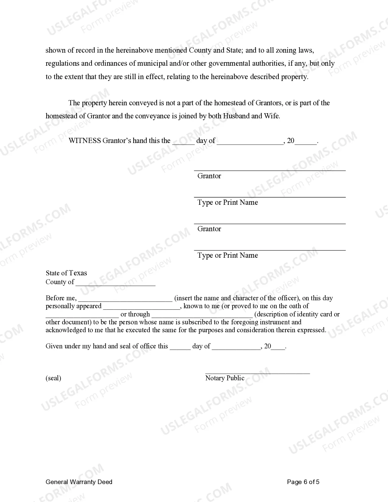 Preview General Warranty Deed for Two Individuals to Husband and Wife with Vendor's Lien