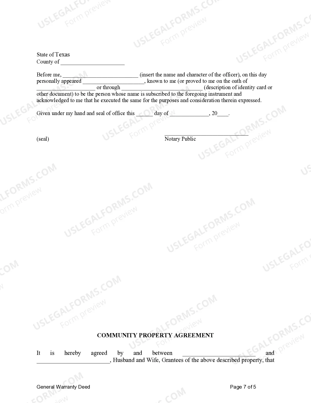 Preview General Warranty Deed for Two Individuals to Husband and Wife with Vendor's Lien